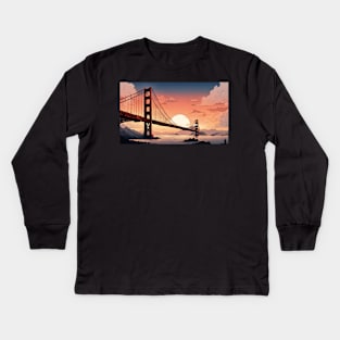 Golden Gate Bridge at Sunset Kids Long Sleeve T-Shirt